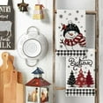 thumbnail image 3 of SM-XLHN Black Red Xmas Tree Snowman Christmas Kitchen Towels Dish Towels, 18x26 Inch Holiday Bird Believe Winter Decoration Hand Towels Set of 2, 3 of 6