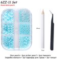 thumbnail image 1 of Accesorios para uñas Juego de brocas para uñas con perlas redondas de fondo plano y semicírculo japonés Wmkox8yii hjk785, 1 of 1
