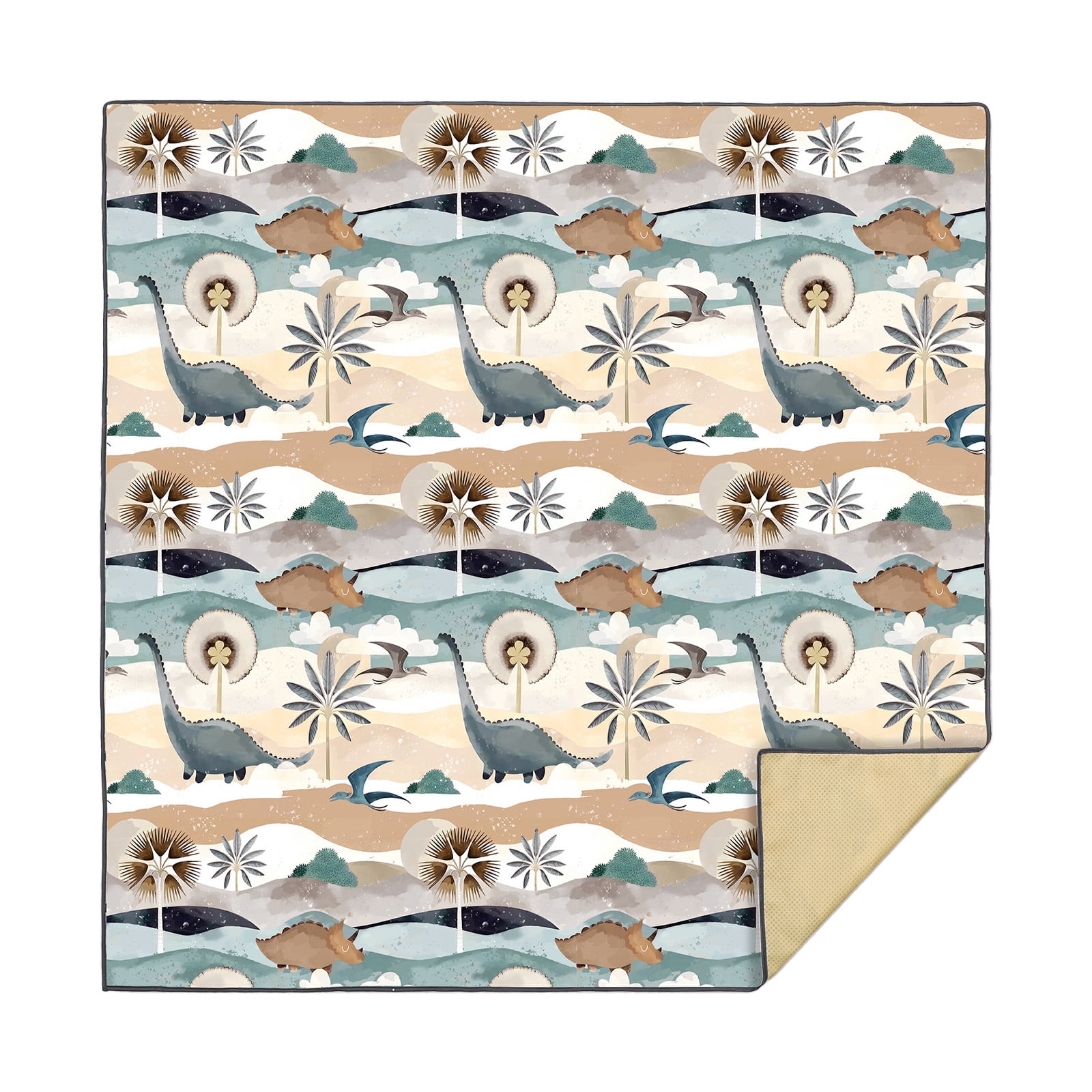 Versatile Kids Play Protector Mat Doubles As Highchair Splash Guard with Waterproof Easy Wipe Feature 130x130cm