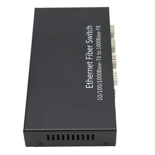 Switch de Fibra Ethernet SFP, Hasta 120 km, 4 Puertos óptos, 2 Puertos Eléctricos, Transceptor de Fibra Ethernet 10/100/1000m, Con Indadors LED, Plug and Play, Metal, Metal, Metal, Metal, Metal