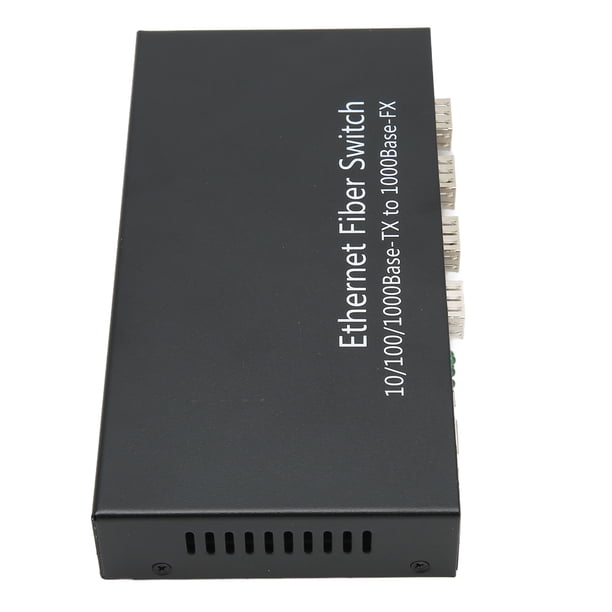 Switch de Fibra Ethernet SFP, Hasta 120 km, 4 Puertos óptos, 2 Puertos Eléctricos, Transceptor de Fibra Ethernet 10/100/1000m, Con Indadors LED, Plug and Play, Metal, Metal, Metal, Metal, Metal