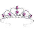 thumbnail image 1 of LAICAIW Girls Purple Gems Rhinestone Tiara no comb for Wedding Bridal Prom Birthday Pegeant Prinecess Crown (purple), 1 of 7