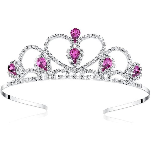 LAICAIW Diadème en Strass Violet pour Filles Sans Peigne pour Mariage Bal de Promo Anniversaire Princesse Couronne (Violet)