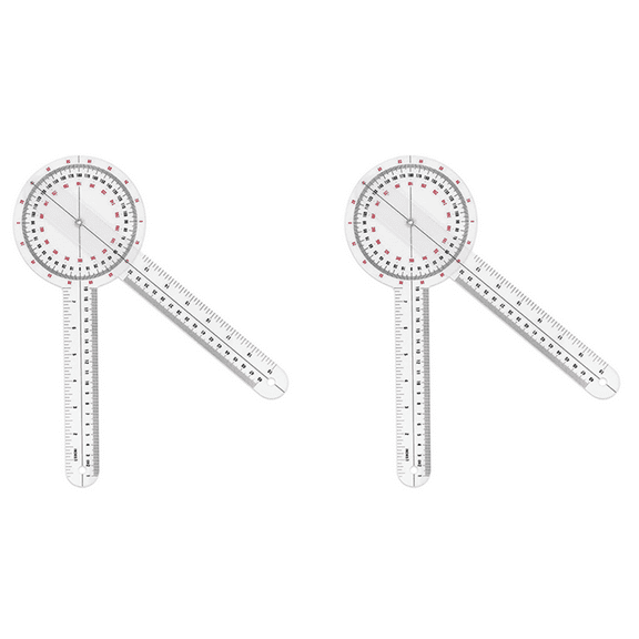 NEW 2X 12 Inch Goniometer, Transparent Orthopedic Angle Ruler Goniometer 360 Degree Spinal for Body Measuring