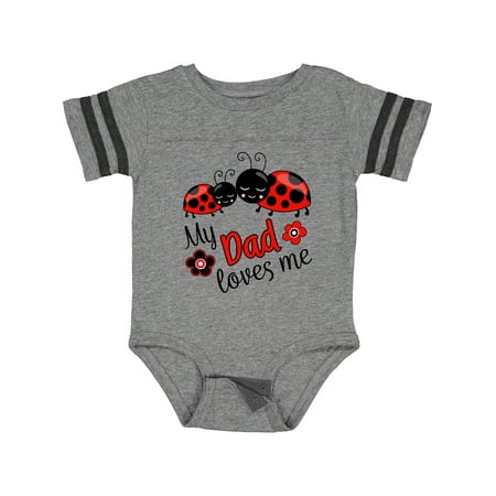 

Inktastic My Dad Loves Me with Cute Ladybugs Gift Baby Boy or Baby Girl Bodysuit