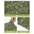 thumbnail image 4 of Japanese Bar Stool Covers Set of 6, Green Rustic Retro Pastoral Floral Leaves Stretch Washable Bar Chair Covers with Backs, Removable Pub Counter Height Chair Cover for Kitchen Dining Room Cafe, 4 of 7
