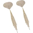thumbnail image 6 of Sparkly Rhinestones Metal Chain Nipple Cover with Tassel, Reusable Adhesive Pasties Sexy Bra Body Chain, 6 of 13