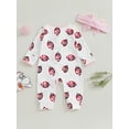 thumbnail image 4 of Suealasg Baby Girl Footie Jumpsuit +Headband 3 6 Months Newborn Long Sleeve Football Rugby Print Zipper Romper Infant Girl Fall Full Length Bodysuits, 4 of 8