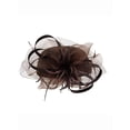 thumbnail image 1 of Chic Headwear Satin Braid Pill Box w/ Mesh and Feathers - Brown, 1 of 1