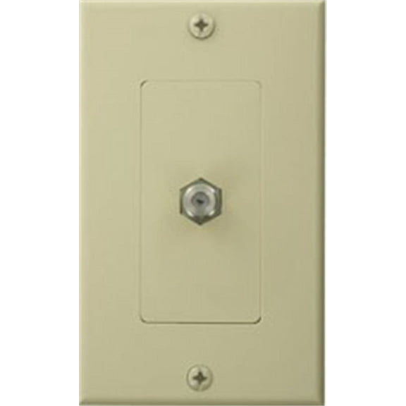 Leviton Ivory Decora Cable Jack Wallplate Coaxial Video Connector 40981-ID