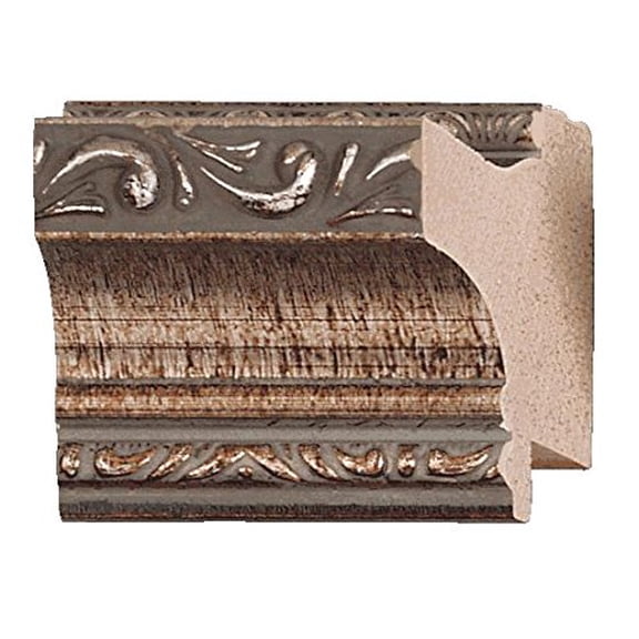 Picture Frame Moulding (Wood) 18Ft Bundle - Traditional Antique Silver Finish - 1.75" Width - 1/2"