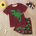 thumbnail image 2 of Hessimy Toddler Boy Short Set - 2 Piece Summer Outfit with T-Shirt and Shorts - Activewear Clothes（Wine,11-12 Years), 2 of 5