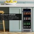 thumbnail image 4 of Whynter BBR-838SB 15 Inch Built-In 80-Can Beverage Refrigerator, Reversible Glass Door, Lock, Carbon Filter, 4 of 7