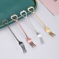 thumbnail image 3 of Cateissary Tenedor de carcasa de acero inoxidable, tenedores para aperitivos y frutas, vajilla para fiesta de restaurante, herramienta para agitar café, Mostrada Plata Cateissary HA079212-04, 3 of 6