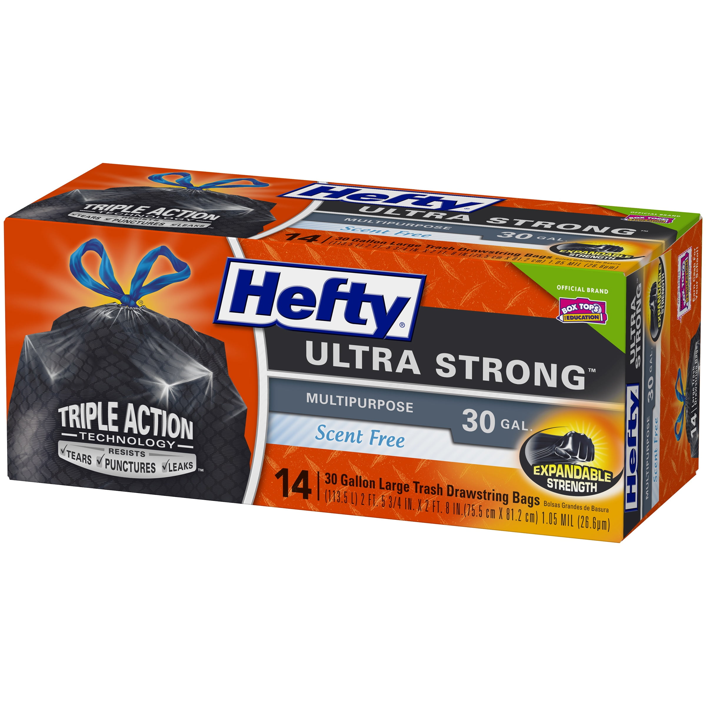 Hefty Recycling 30 Gal. Clear Large Trash Drawstring Bags 36 Ct Scent Free  Box, Large