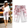 thumbnail image 2 of NAFUU Women's 2026 Summer Casual Bermuda Shorts High Waisted Floral Short Pants With Pockets And Drawstring Loose Fit Shorts For Women, 2 of 4