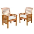thumbnail image 1 of Pemberly Row Chaise de Patio en Bois Brun avec Coussin (Ensemble de 2), 1 of 3