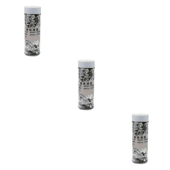 Bewildely Platos de postre de papel de aluminio dorado y plateado para Chef, decoración artesanal para pasteles, helados, galletas para hornear DIY, Hoja de plata 2g 3piezas Bewildely CBP010935