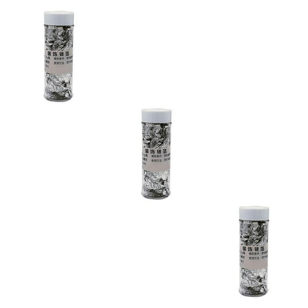 Bewildely Platos de postre de papel de aluminio dorado y plateado para Chef, decoración artesanal para pasteles, helados, galletas para hornear DIY, Hoja de plata 2g 3piezas Bewildely CBP010935