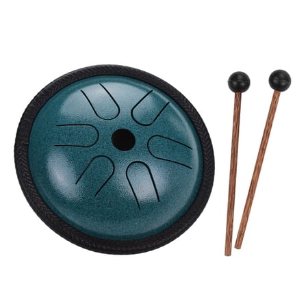Carevas 5.5 Inches Steel Tongue Drum 6 Notes Handpan Drum Steel Pocket Drum Percussion Instrument with Mallets Carry Bag for Meditation Yoga Zazen