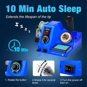 926LED V3 Soldering Iron Station Kit with Lead-free Solder Wire, 5 Soldering Tips, Tip Cleaner, Desoldering Pump with Temperature Control, Sleep Mode, C-F Conversion Function