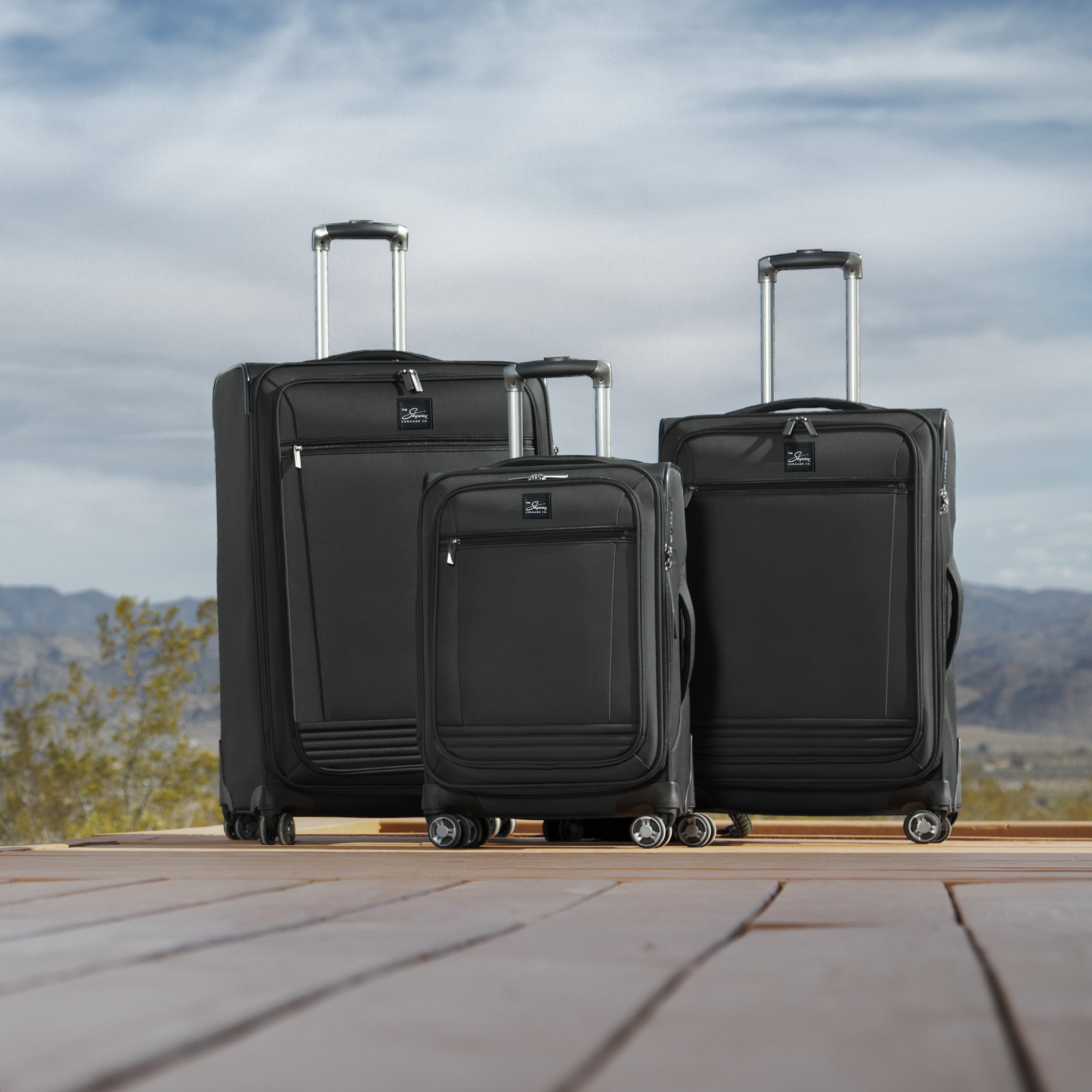 Skyway Luggage Ballard Softside 20" Expandable Carry on Luggage with Spinner Wheels, Adult, Black