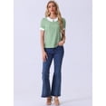 thumbnail image 2 of DARING DIVA Women's Contrast Peter Pan Collar Polka Dots Tops S Dusty Green, 2 of 6
