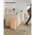 thumbnail image 2 of 10.5 Gallon (40 L) Kitchen Trash Can, Garbage Can, Large Step Trash Bin with Lid, Stainless Steel, Soft Close, 15 Trash Bags Included, Peach Fuzz, 2 of 7