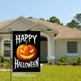 thumbnail image 2 of JOOCAR Happy Halloween Linen Garden Flag with Glowing Pumpkin for Fall Autumn Home Outdoor Garden Yard Door Decor 12x18 inch, 2 of 5