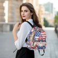 thumbnail image 6 of JIALIOU Mini Backpack Purse for Women Quilted Casual Daypack Small Travel Shoulder Bag, Gnomes with Usa Flag, 6 of 7