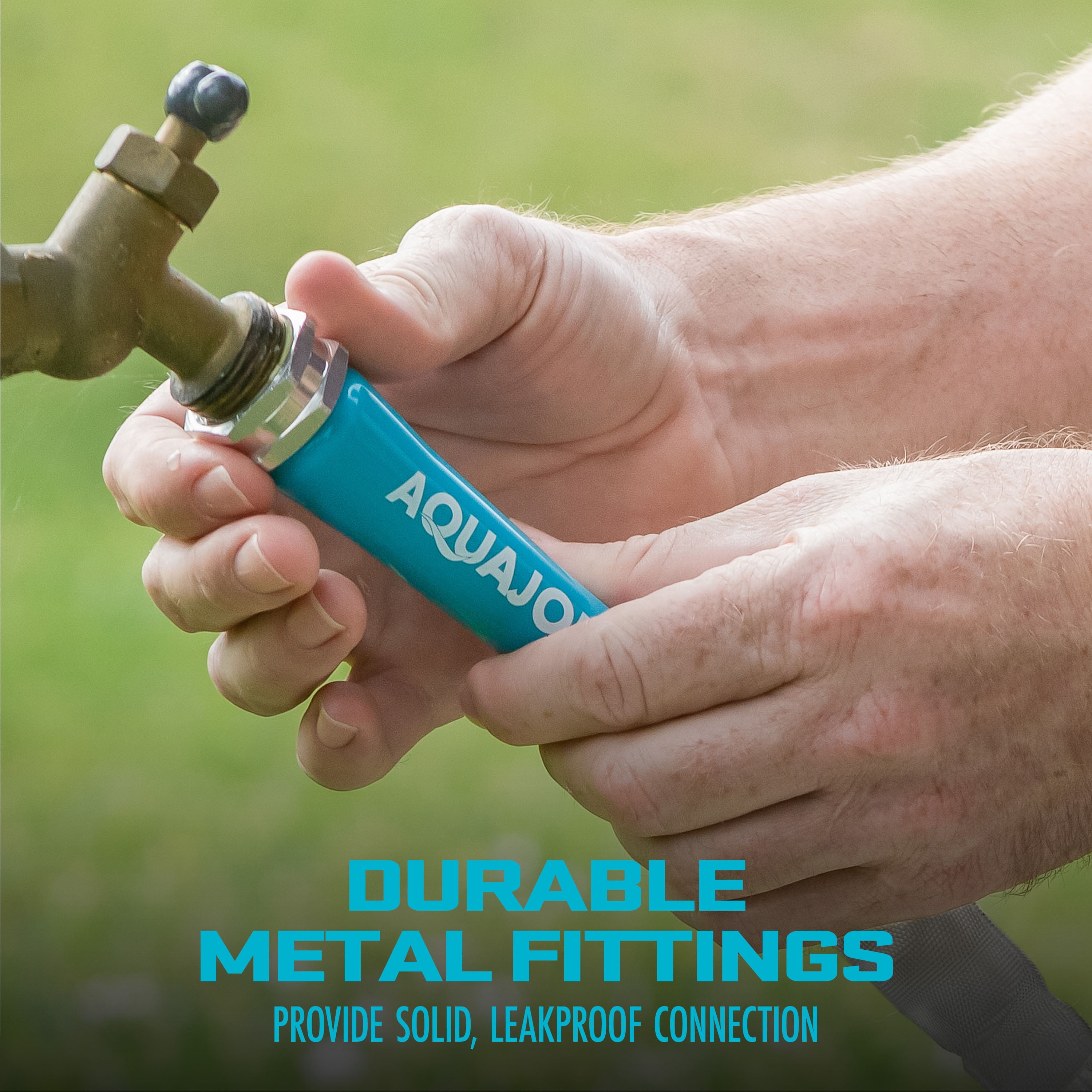 Aqua Joe 25ft Ultra Flexible Non-Expanding Kink-Free FiberJacket Garden Hose, 5/8" Diameter