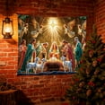 thumbnail image 3 of Christmas Nativity Scene Banner with Starry Canopy, Religious Christmas Decor for Home Church, Velvet Fabric Hanging Banner with Clips(B), 3 of 4