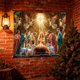 thumbnail image 3 of Bandera Navideña con Dosel Estrellado | Cortina de Terciopelo Color Melocotón con Pinzas y Clavos | Decoración Festiva para El Hogar, La Pared, La Ventana, La Fiesta, Los Eventos Navideños, Etc., 3 of 4