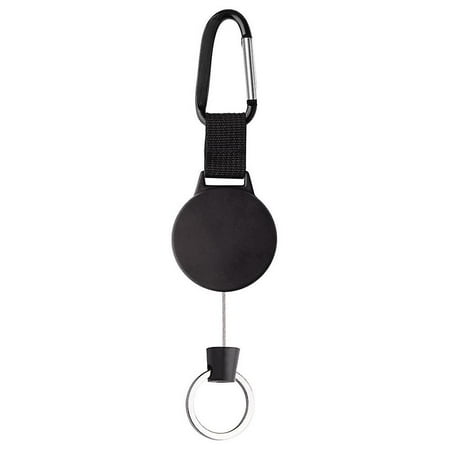 Heavy Duty Retractable Keychain, Winder With 100cm Steel Wire, Black ...