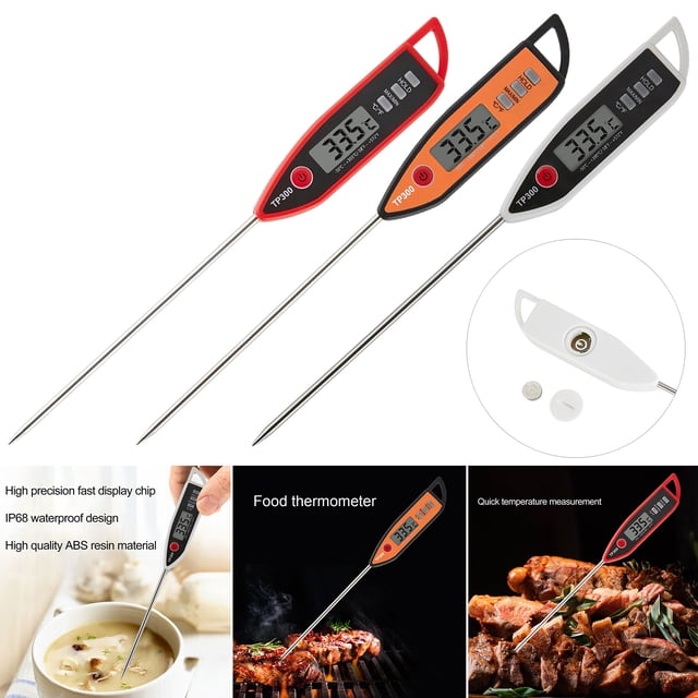 Lubelski TP300 Food Thermometer Long Probe LCD Display Waterproof Accurate Instant Read BBQ Meat Milk Baking Electronic Digital Thermometer Kitchen Gadgets