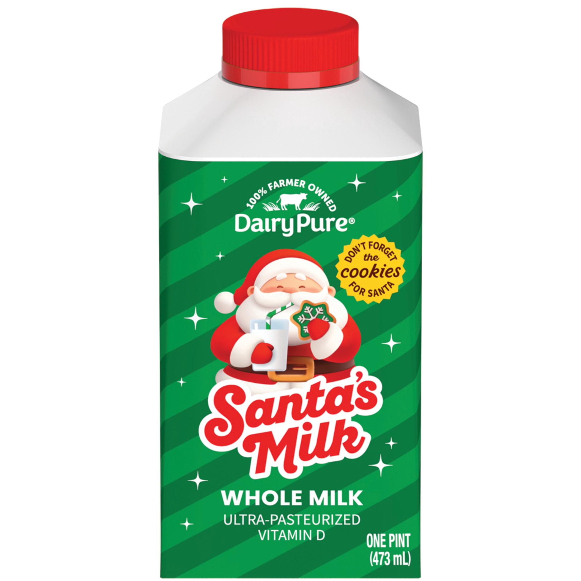 DairyPure Santa's Milk Ultra-Pasteurized Whole Milk, Pint