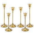 thumbnail image 1 of Juego de 6 portavelas Bochino de metal dorado clásico, 1 of 7