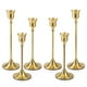 thumbnail image 1 of Juego de 6 portavelas Bochino de metal dorado clásico, 1 of 7