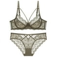 thumbnail image 3 of Sujetador transparente ultrafino de encaje sexy sin esponja, ropa interior para mujer, conjunto de sujetador pequeño con pecho grande, 3 of 5