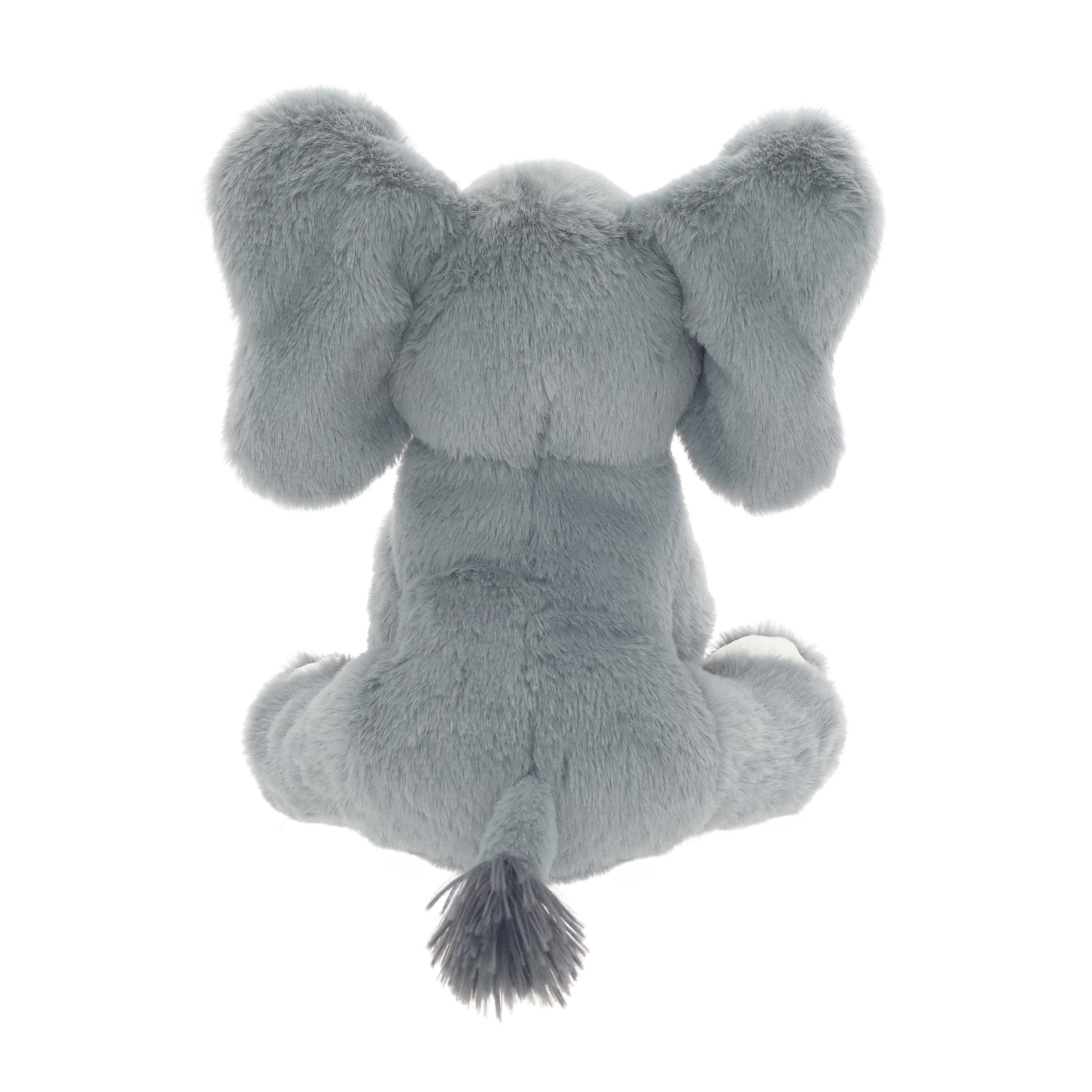 Grey Elephant 9.5-Inch Plush Stuffed Animal with Heart-Print Foot for Valentine's Day