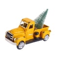 thumbnail image 4 of Camión de granja navideño, cesta de regalo de diseño vintage, coche de granja de metal coleccionable amarillo, 4 of 9