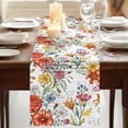 thumbnail image 3 of Vintage Flowers 70 Inch Table Runner, Rustic Floral Country Botanical Leaves Farmhouse Dresser Scarf Cotton & Linen Tablerunner for Dining/Kitchen Island/Holiday Party Décor 13" x 70", 3 of 9