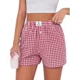 thumbnail image 1 of Shorts boxer ANRABESS a cuadros rojos y blancos, talla mediana, 1 of 6