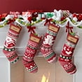 thumbnail image 3 of Ayieyill 4Pcs 18" Knit Christmas Stockings, Large Rustic Yarn Xmas Stockings for Christmas Family Holiday Decorations, 3 of 8