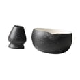 thumbnail image 4 of Elodie Ceramic Matcha Bowl with Whisk Holder Portable for Tabletop Tea Room Kitchen black, 4 of 8