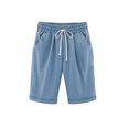 thumbnail image 1 of Innerwin Short Hot Pants High Waist Ladies Mini Pant Beach Elastic Roll Hem Shorts Light Blue L, 1 of 2
