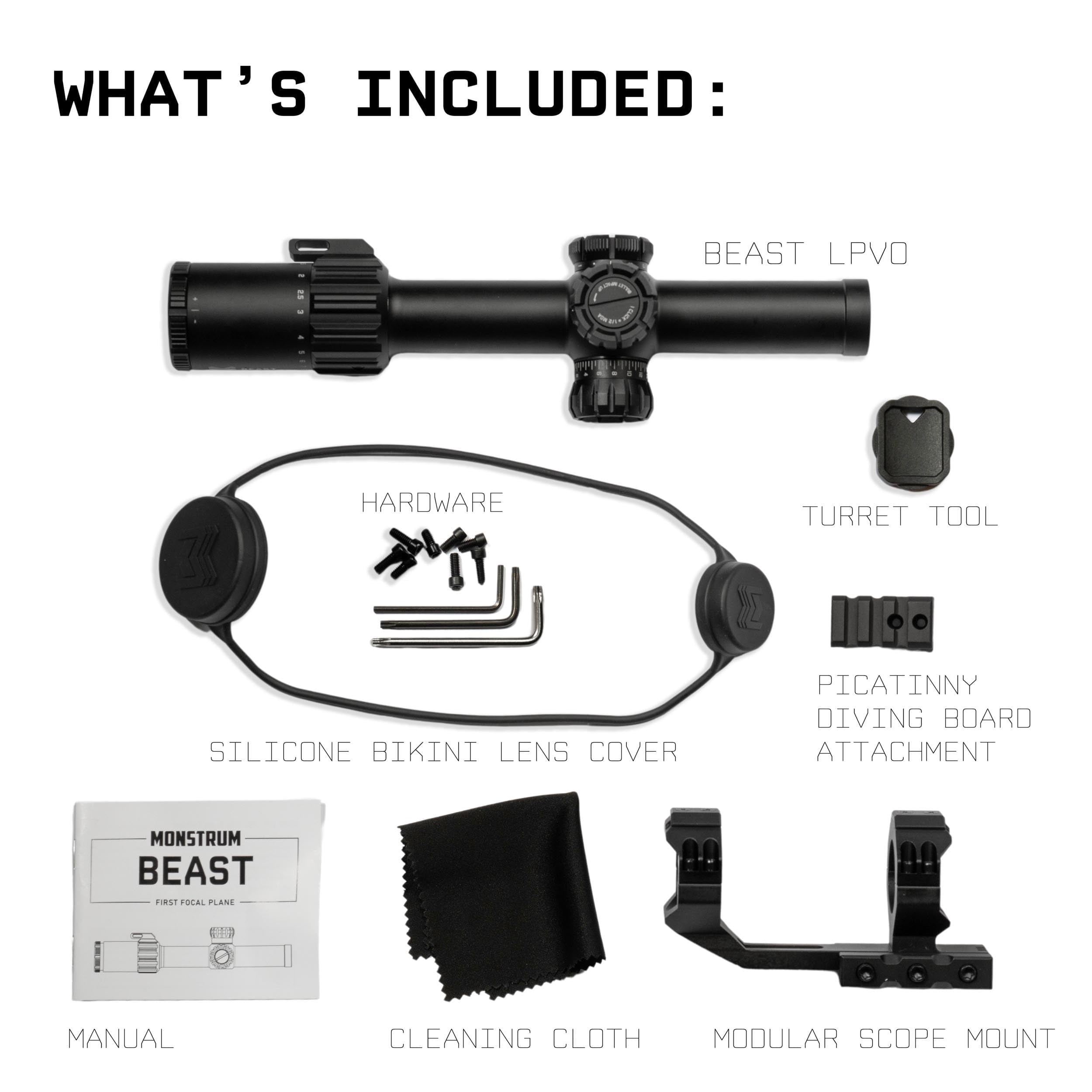 Monstrum Beast ED 1-8x First Focal Plane LPVO Scope | MM5 Reticle