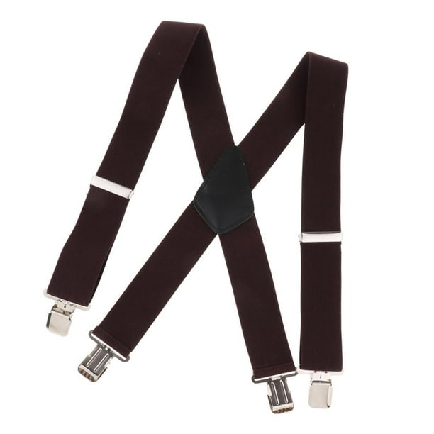 Tirantes de Pantalones para Hombre Yinane Ajustables Y Elásticos 105cmx5cm Café