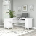thumbnail image 2 of Pemberly Row 60W L Shaped Desk with Storage in White - Engineered Wood, 2 of 7