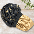 thumbnail image 6 of Prince Hair Company Unisex Silk Satin Sleep Bonnet, No-Tie Wide Band Elastic Pull Design, Starry Night Print, Large, Gift Set, 6 of 9